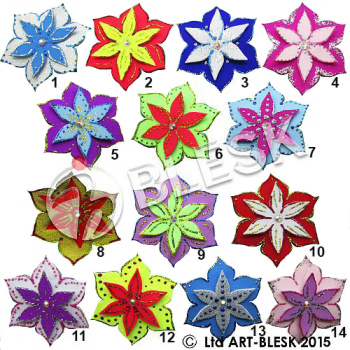 Заколка BLESK тканевая - цветочек 002